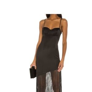Elegant Black Fringe Dress